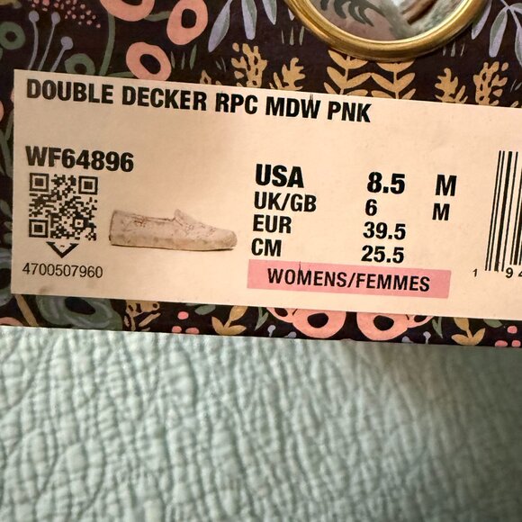 KEDS X RIFLE PAPER Co Double Decker Meadow Sneaker - Women's 8.5M, Pink Multi - Picture 3 of 9